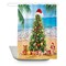 Summer Christmas Tree Shower Curtain Tropical Beach Xmas in July New Year Home Bathtubs Bathroom Curtain Decoration Set 12 Hooks Washable Durable Polyester Fabric 72" x 72"